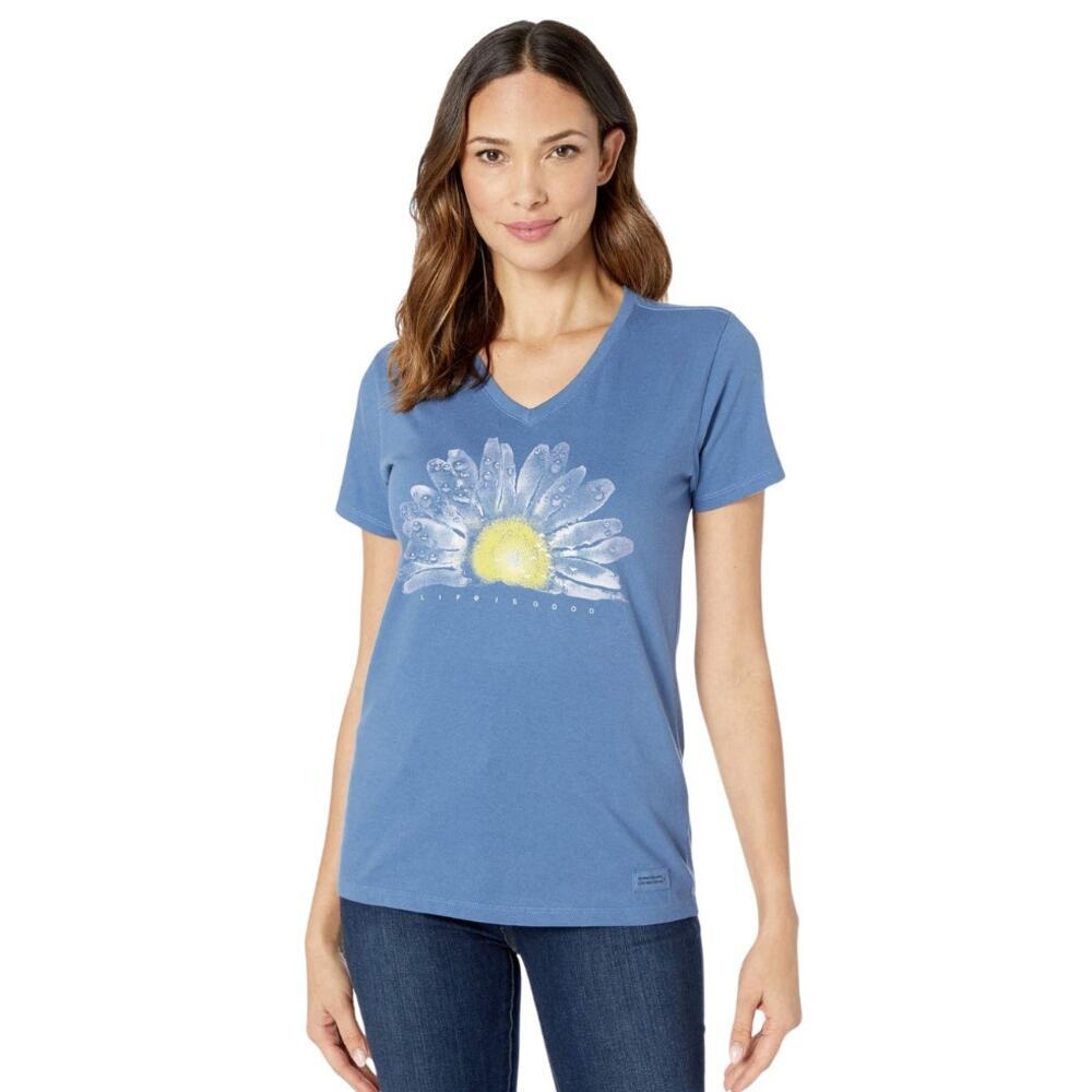 LIFE IS GOOD 100% Cotton Graphic Tee In Watercolor Daisy Women’s XXL - Picture 2 of 9